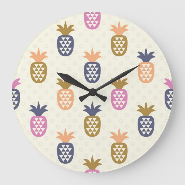 Sömlösa anas Vintage Mönster design Stor Klocka (Framsida)
