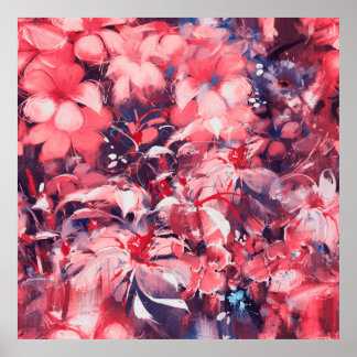 sömlösa blommor av abstrakt, oljemålning stil, sju poster