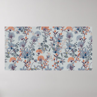 Sömlösa blommor av vild från Mönster, isolerade på Poster