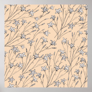Sömlösa blommor från mönster, pastellutsningar, ko poster