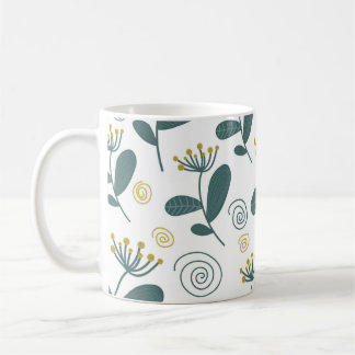 Sömlösa blommor i Skandinaviska stil. Kaffemugg