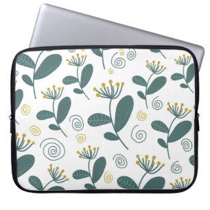 Sömlösa blommor i Skandinaviska stil. Laptop Fodral