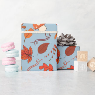 Sömlösa blommor, kastanjer och Löv Pappra Presentpapper