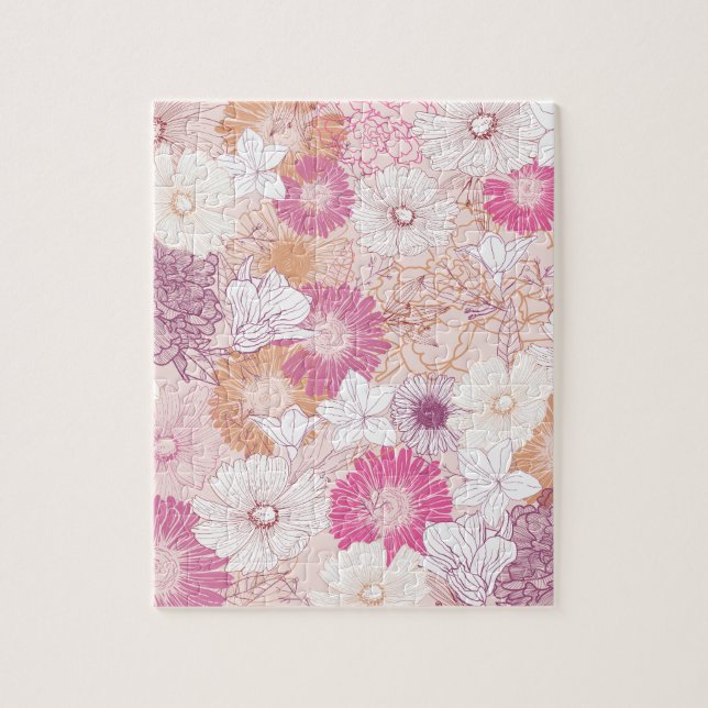 Sömlösa blommor  pussel (Vertikal)