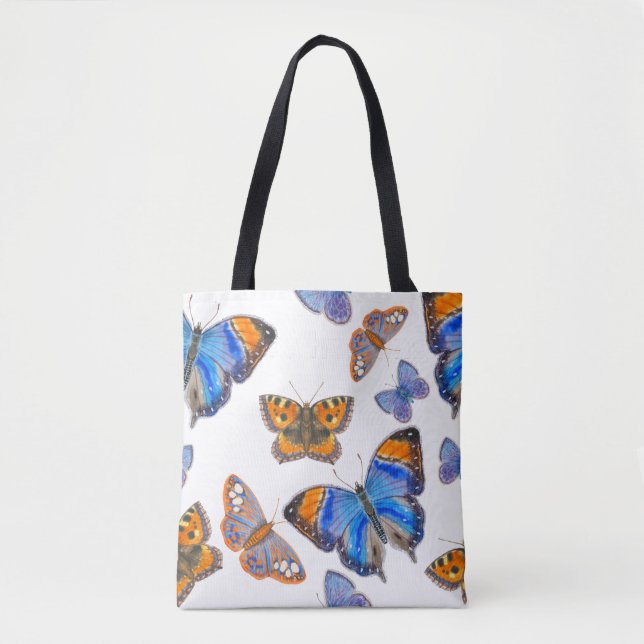 Sömlösa Butterflies Mönster Tygkasse (Framsida)