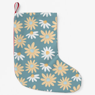 Sömlösa daisy mönster i liten, naiv vild flowe liten julstrumpa