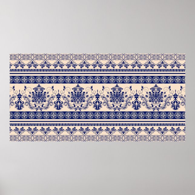 Sömlösa dammmönster, klassisk tapet, backgr poster (Framsidan)