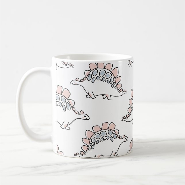 Sömlösa dinosaurier mönster kaffemugg (Vänster)