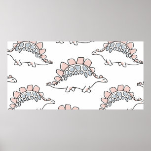 Sömlösa dinosaurier mönster poster