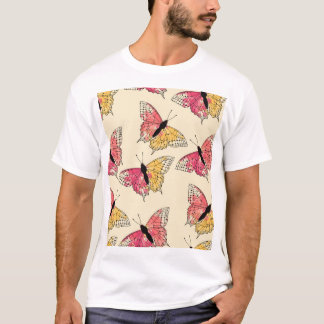 Sömlösa flugor som flyger: sömlöst elfenben mönste t shirt
