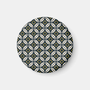 Sömlösa geometriska blommor: färglöst mönster. magnet