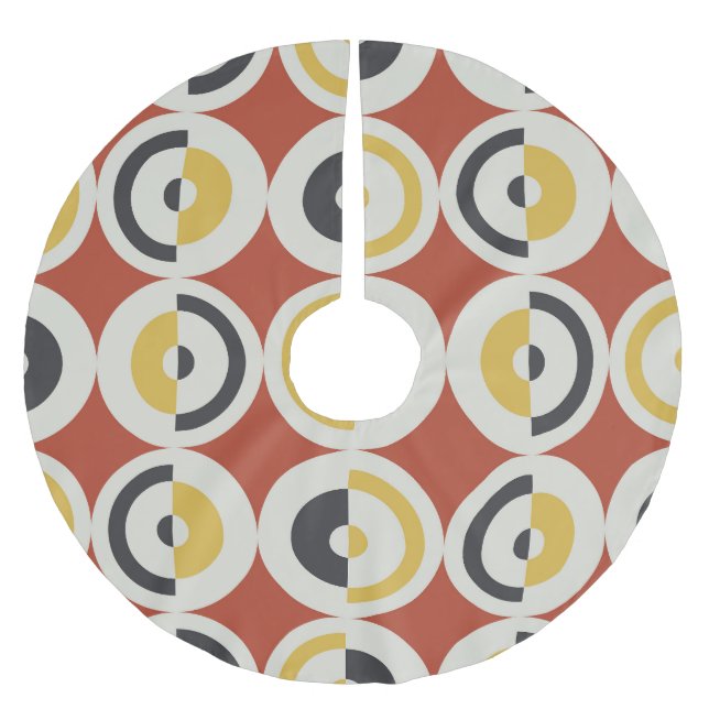 Sömlösa geometriska färgcirklar Mönster Julgransmatta Borstad Polyester (Framsidan)