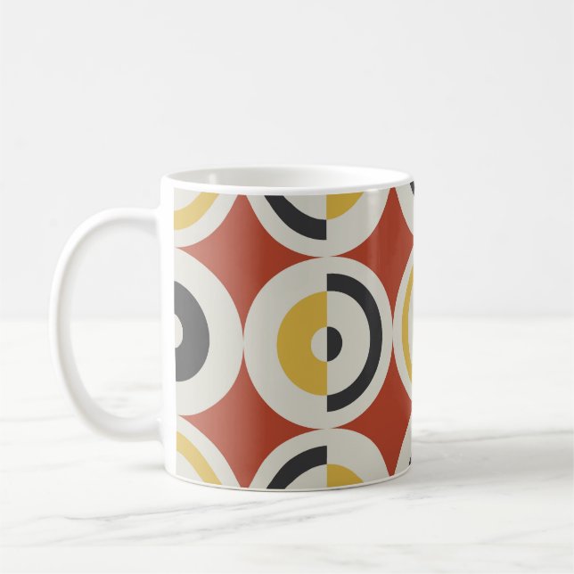 Sömlösa geometriska färgcirklar Mönster Kaffemugg (Vänster)