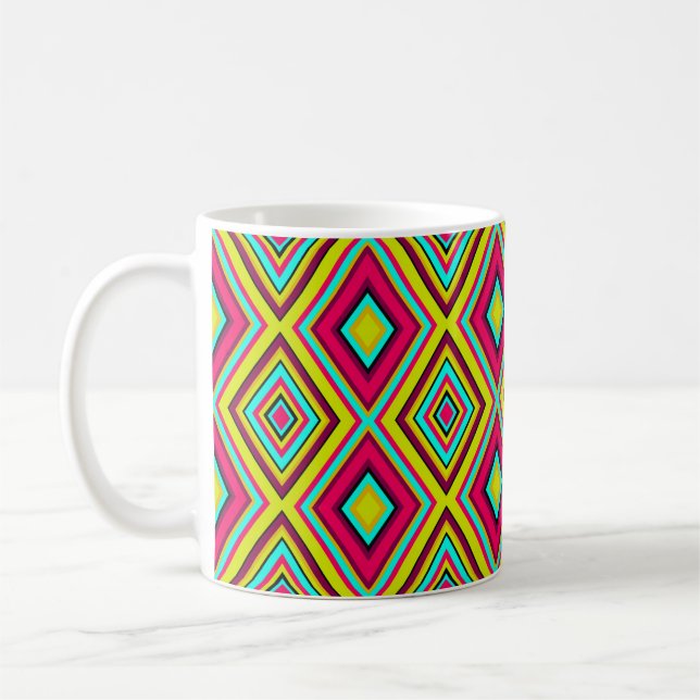 Sömlösa geometriska rombformer moderna trendiga de kaffemugg (Vänster)