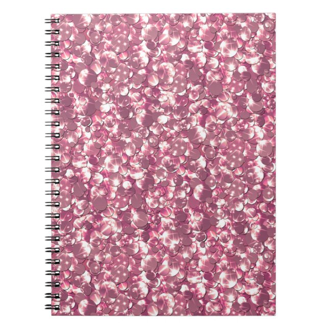 Sömlösa glitter-glittersekviner shimmers silver anteckningsbok (Framsidan)