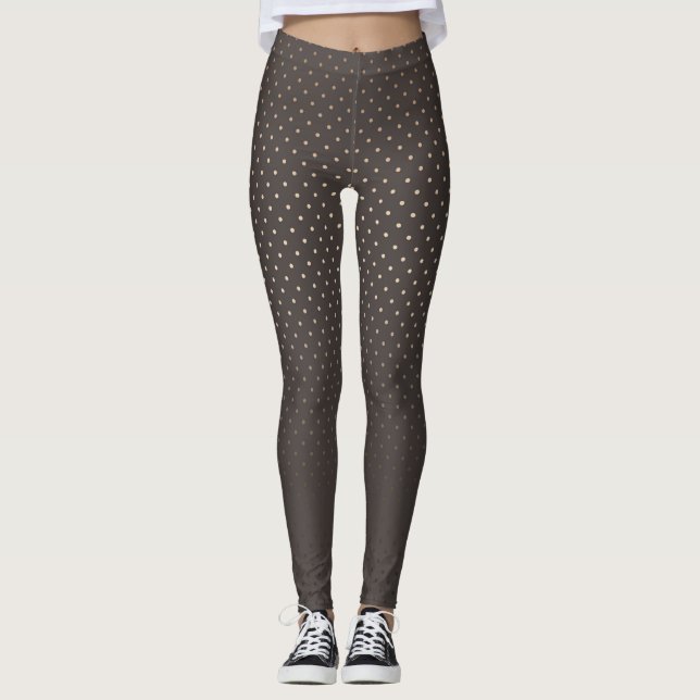 Sömlösa golden kongolei cirklar brun choklad c leggings (Framsida)