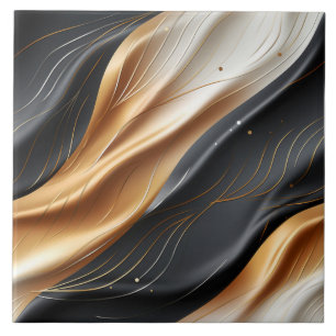 Sömlösa Golden- och Black Silke Fabric Kakelplatta