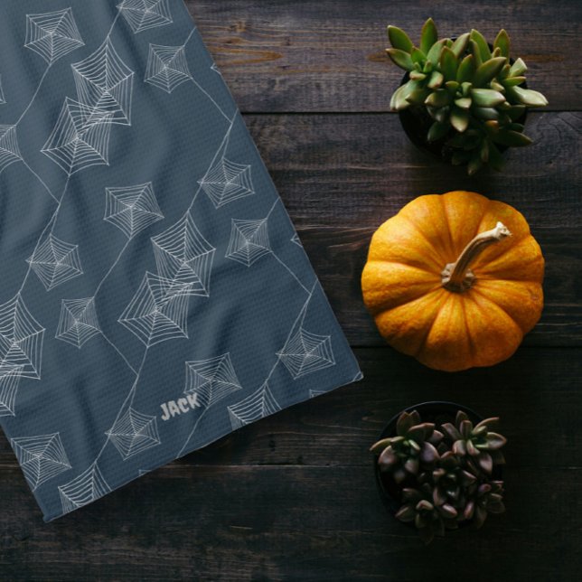 Sömlösa grått-spindelnät av mönster, anpassningsba kökshandduk (Seamless pattern print gray spider webs, custom kitchen towel
)