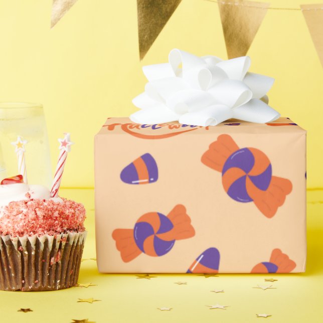 Sömlösa Halloween-sötsaker och Papper avsvällning  Presentpapper (Födelsedagsfest)