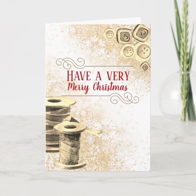 Sömlösa, homemade gåvor, trådknappar helgkort (Framsida)