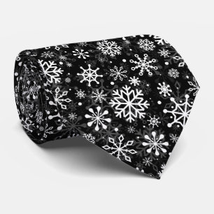 Sömlösa julsnöflingor svart mönster slips