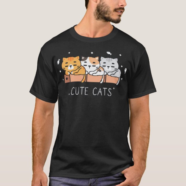 Sömlösa katter t shirt (Framsida)