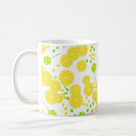 Sömlösa, klara citronskivor, godis, lippor, söta kaffemugg