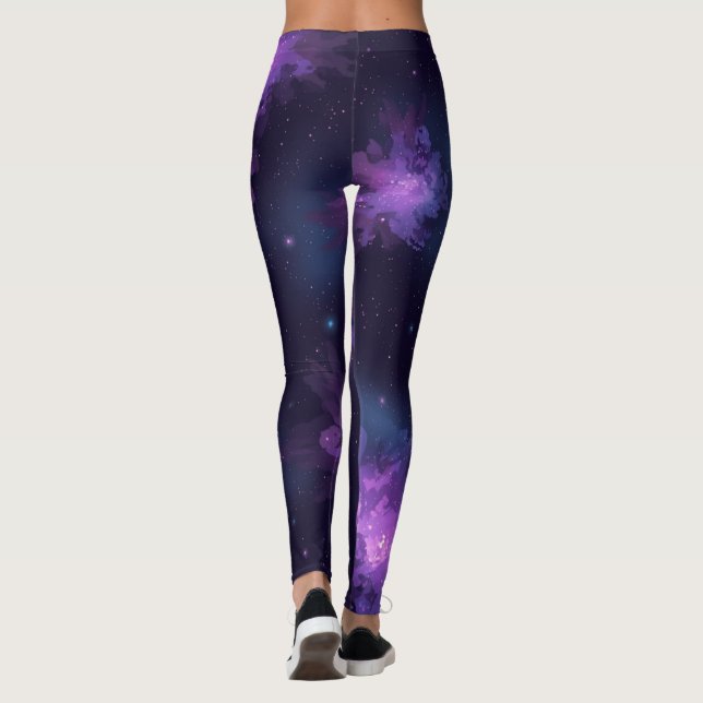 Sömlösa Kosmiska Galax Leggings Nebulosa Stjärnor  (Baksida)