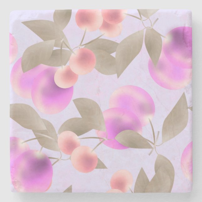 Sömlösa lätta plommon frukter lila bär, körsbär p stenunderlägg (Framsidan)