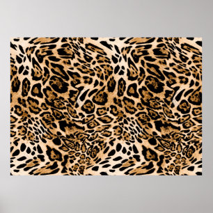 Sömlösa leoparder struktur, djurskinn poster
