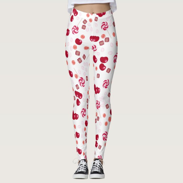 Sömlösa, ljusa körsbärsbärsbärsbärsgningsrör (loll leggings (Framsida)
