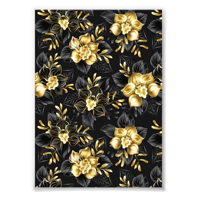 Sömlösa med smycken orkidé fototryck (Framsidan)