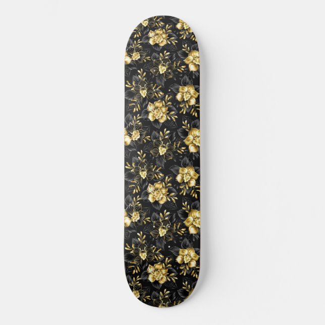 Sömlösa med smycken orkidé mini skateboard bräda 18,5 cm (Framsida)