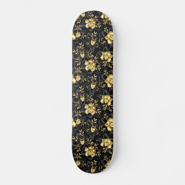 Sömlösa med smycken orkidé mini skateboard bräda 18,5 cm (Framsida)