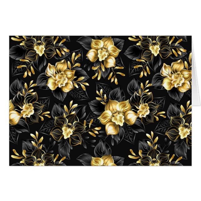 Sömlösa med smycken orkidé OBS kort (Framsidan Horizontal)