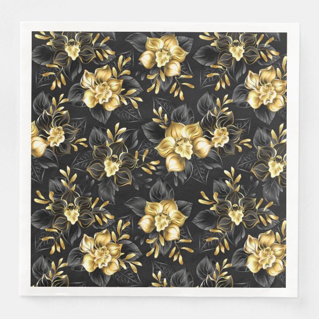 Sömlösa med smycken orkidé pappersservett (Framsida)