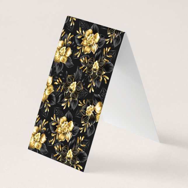 Sömlösa med smycken orkidé visitkort (Baksida)