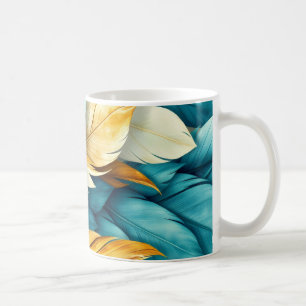 sömlösa mönster av kaskadfjädrar kaffemugg
