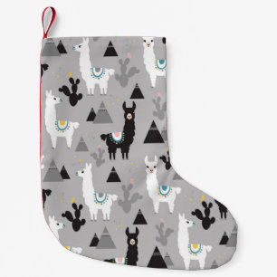 Sömlösa mönster av lamakitatus och berg liten julstrumpa