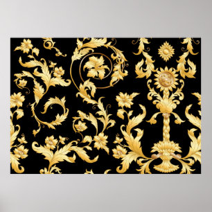 Sömlösa mönster, bakgrund I baroque, rococo, v Poster