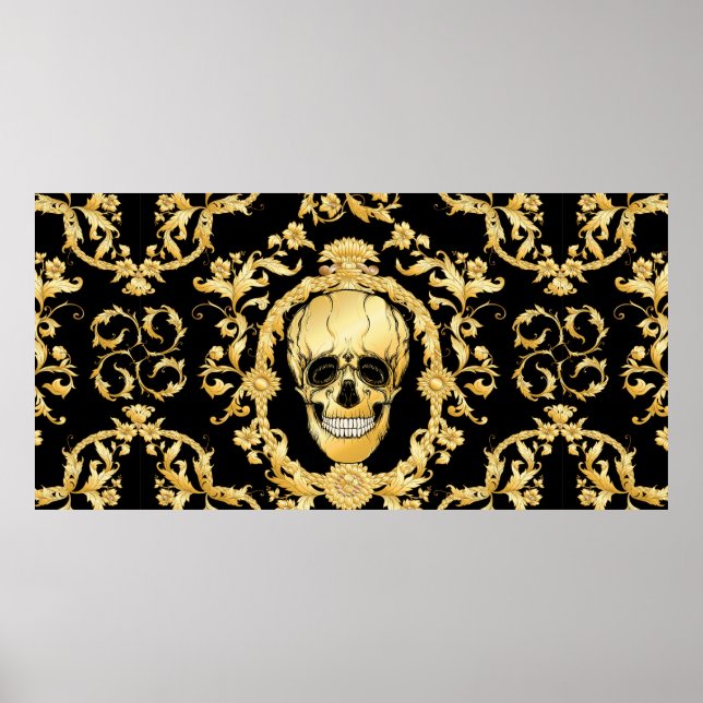 Sömlösa mönster, bakgrund I baroque, rococo, v Poster (Framsidan)