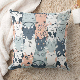 Sömlösa Mönster Cute Cats Kudde