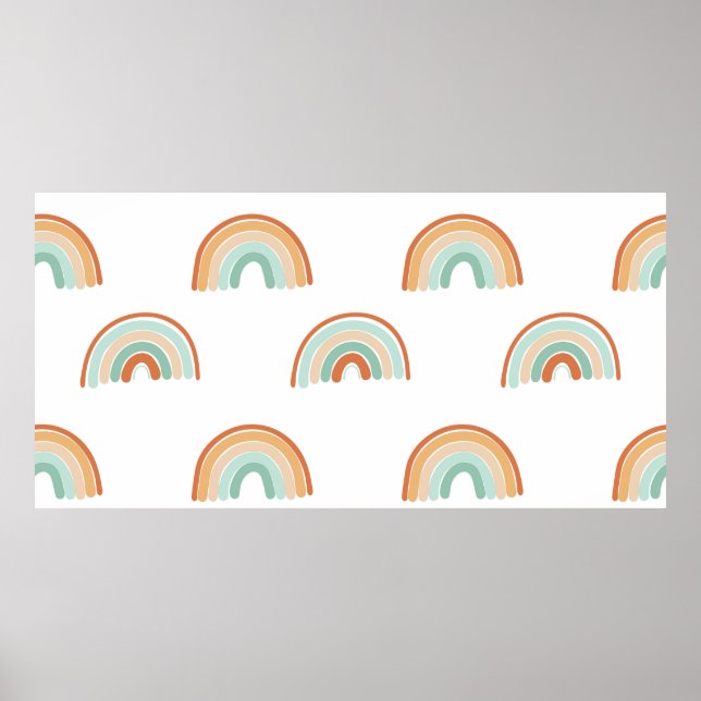 Sömlösa mönster i hand plockade abstrakt regnbåge  poster (Framsidan)