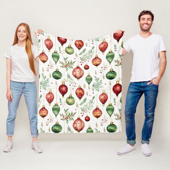 Sömlösa Mönster, julprydnader Fleecefilt (På plats)