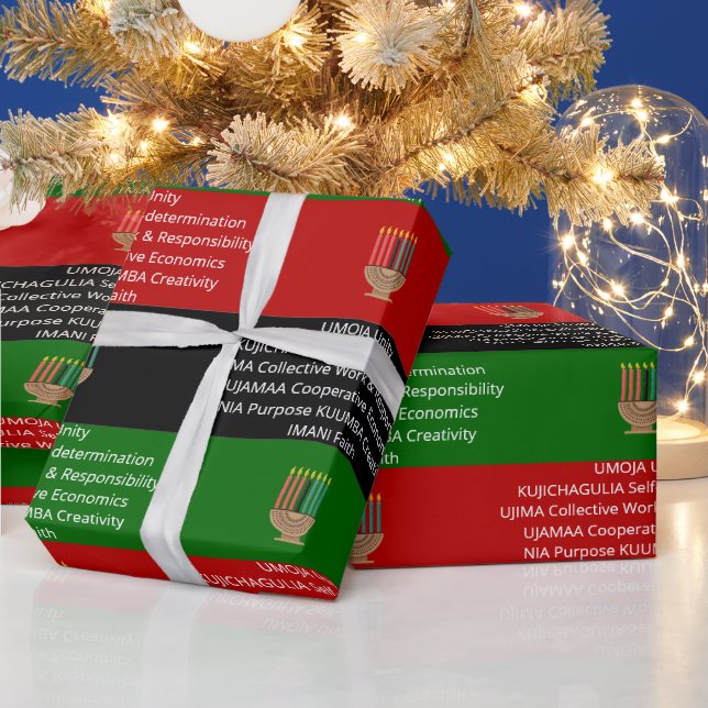 Sömlösa NGUZO SABA 7 Principer KWANZAA Presentpapper (Helgdagar)