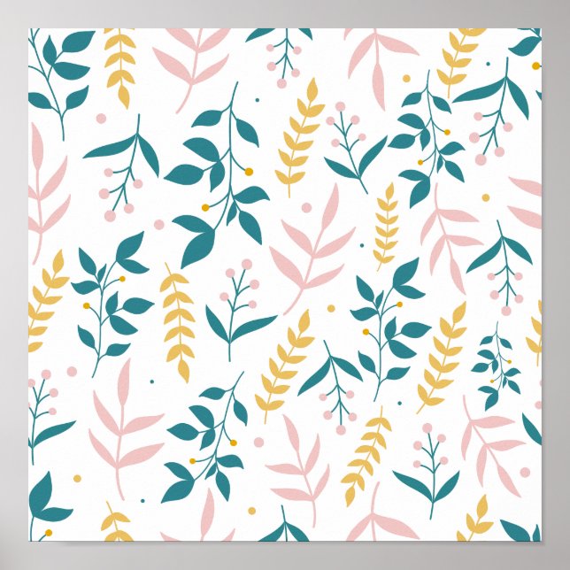 Sömlösa pastellblommor poster (Framsidan)