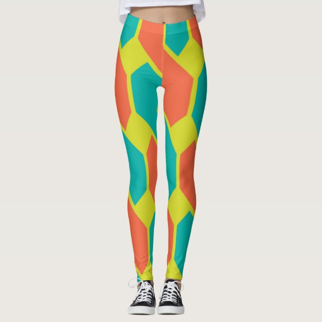 Sömlösa Retro Geometric Leggings (Framsida)