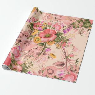 Sömlösa rococo mönster bouquets. Fin buk Presentpapper