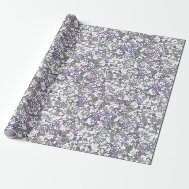 Sömlösa silver violetta glitteregel glitter c presentpapper (Utrullad)