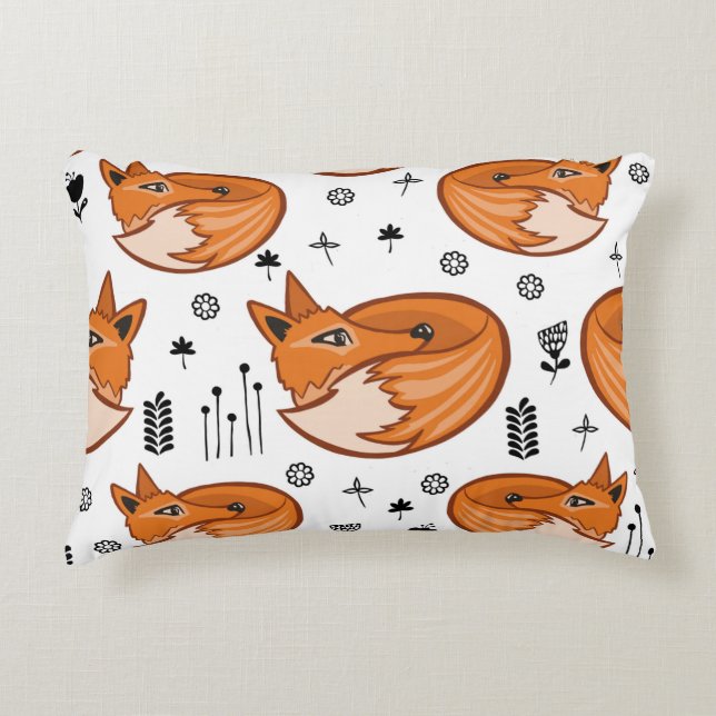 Sömlösa skandinaviska mönster. barnbakgrund med prydnadskudde (Framsidan)